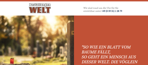 Bestattungen Welt & Sohn aus Meppen – Wenn Abschied, dann mit Würde und Vertrauen in Meppen
