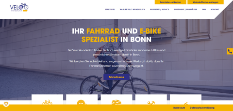 Webseite von: Fahrräder, Zubehör und Werkstatt in Bonn – bei Velo Wunderlich alles aus einer Hand Fahrräder, Zubehör und Werkstatt in Bonn – bei Velo Wunderlich alles aus einer Hand in Bonn