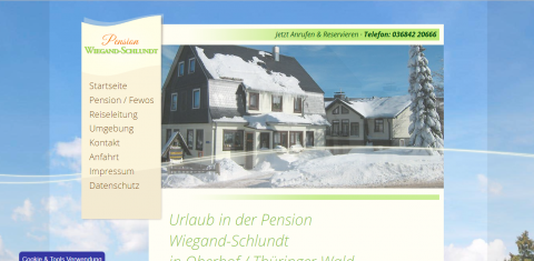 Urlaub im Thüringer Wald – Pension Wiegand-Schlundt in Oberhof   in Oberhof 