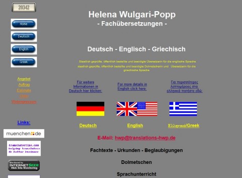 Helena Wulgari-Popp, Übersetzungen Griechisch-Deutsch-Englisch aus München in München