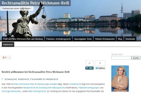 Arzthaftungsrecht - Rechtsanwaltskanzlei Petra Wichmann-Reiß in Hamburg in Hamburg