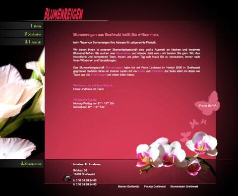 Webseite von: Floristikfachgeschäft Blumenreigen in Greifswald Floristikfachgeschäft Blumenreigen in Greifswald in Greifswald