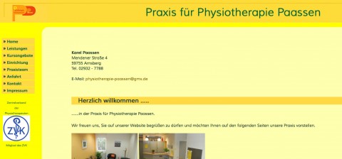 Praxis für Physiotherapie Paassen in Arnsberg in Arnsberg