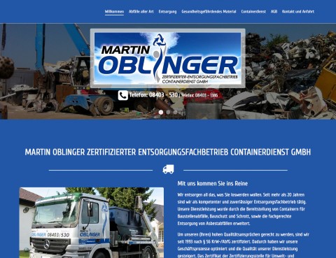 Oblinger Zertifizierter Entsorgungsfachbetrieb Containerdienst GmbH in Pförring