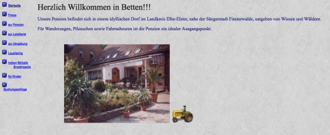 Übernachten in der Idylle: Pension Beege bei Finsterwalde  in Betten 