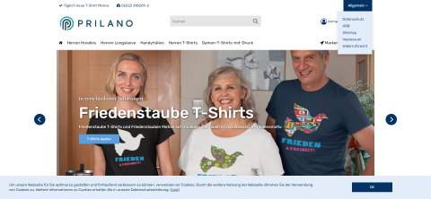 Originelle T-Shirts mit Aufdruck vom Prilano Shirtshop in Wiesloch