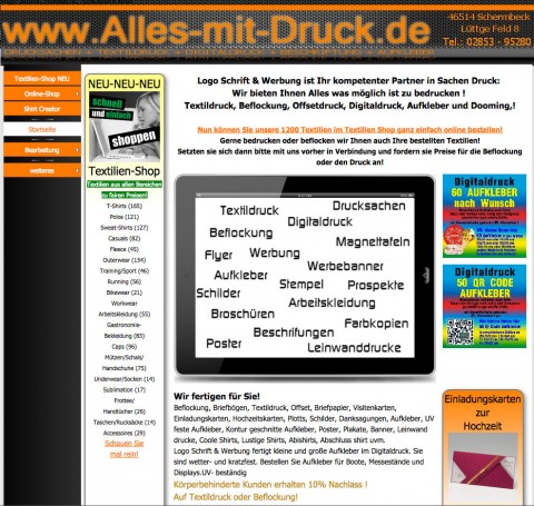 Textilbeflockung: LOGO SCHRIFT & WERBUNG in Schermbeck