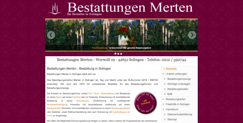 Firmenprofil von: Bestattungen Merten in Solingen: