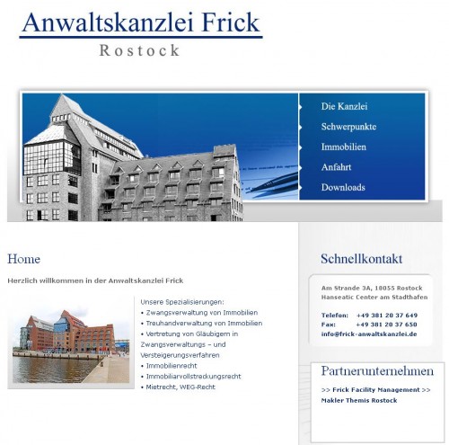 Firmenprofil von: Michael R. Frick, Rostock, Rechtsanwalt & Zwangsverwalter für Immobilien 