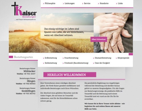 Firmenprofil von: Bestattungsinstitut Kaiser in Illingen