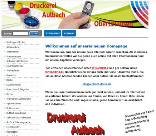 Firmenprofil von: Druckerei Aulbach in Obertshausen nahe Offenbach