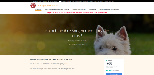 Firmenprofil von: Tierarztpraxis Dr. Ilse Ertl in Mauern – Tiermedizin mit Herz und besonderem Blick auf die Zahngesundheit