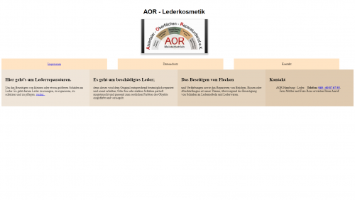 Firmenprofil von: Polsterreinigung in Hamburg durch AOR – Alstertaler Oberflächen Reparaturdienst e. K.