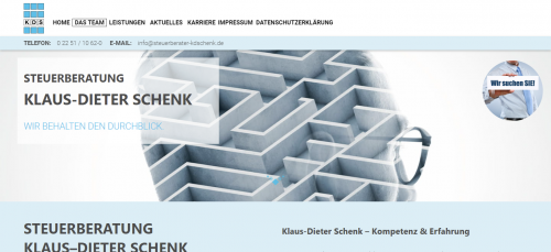 Firmenprofil von: Das Steuerbüro Klaus-Dieter Schenk in der Nähe von Zülpich sucht Mitarbeiter