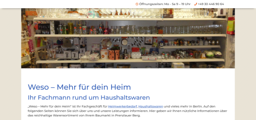 Firmenprofil von: Weso in Berlin: Alles, was dein Zuhause braucht