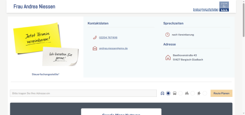 Firmenprofil von: Andrea Niessen: kompetenter Buchführungsservice in Bergisch Gladbach