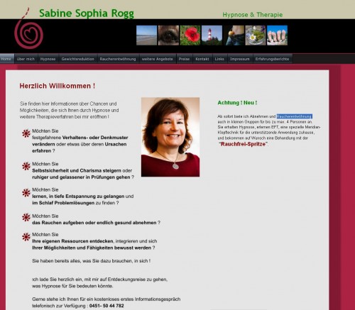 Firmenprofil von: Hypnose & Therapie Sabine Sophia Rogg in Lübeck