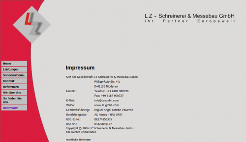 Firmenprofil von: LZ Schreinerei & Messebau GmbH in Nidderau