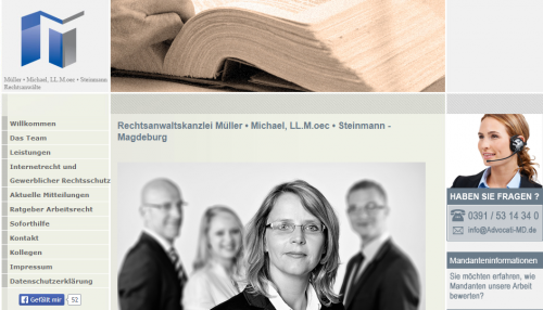 Firmenprofil von: Rechtsanwalt in Magdeburg: Müller • Michael, LL.M.oec • Steinmann 