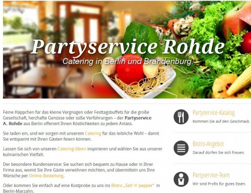 Firmenprofil von: Partyservice A. Rohde GmbH in Berlin
