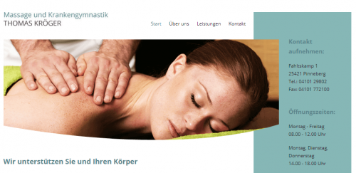 Firmenprofil von: Physiotherapie bei Massage und Krankengymnastik Thomas Kröger in Pinneberg