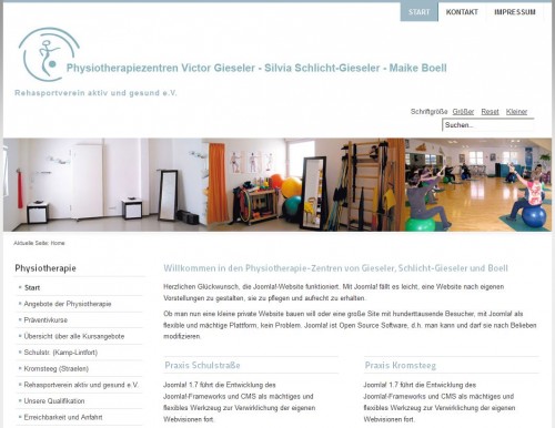 Firmenprofil von: Physiotherapiezentren Victor Gieseler, Silvia Schlicht-Gieseler, Maike Boell in Kamp-Lintfort
