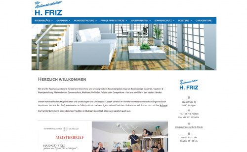 Firmenprofil von: H. Friz – Stuttgarts Raumausstatter ist kreativ und präzise am Werk