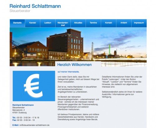Firmenprofil von: Steuerberater Reinhard Schlattmann in Duisburg
