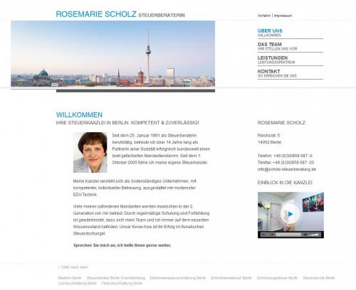 Firmenprofil von: Steuerberaterin in Berlin: Rosemarie Scholz