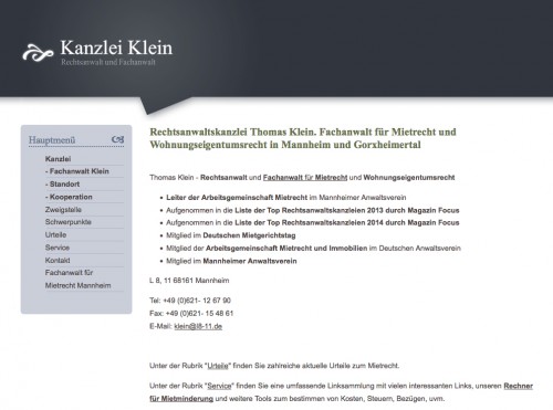 Firmenprofil von: Mietrecht in Mannheim: Thomas Klein Fachanwalt für Mietrecht 