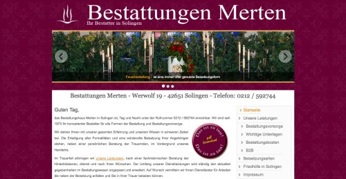 Firmenprofil von: Bestattungsinstitut Merten in Solingen