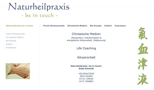 Firmenprofil von: Schmerztherapie in Reutlingen: Naturheilpraxis „be in touch“ 