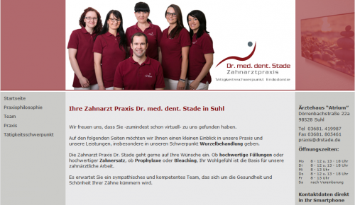 Firmenprofil von: Zahnarzt Suhl: Dr. med. dent. Stade 