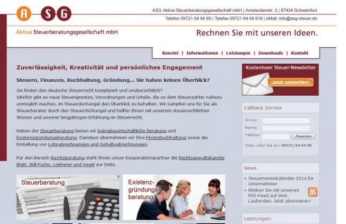 Firmenprofil von: Steuerberatung in Schweinfurt: ASG Aktiva Steuerberatungsgesellschaft mbH