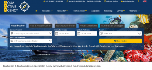 Firmenprofil von: Die perfekte Tauchreise buchen: Aqua Active Agency