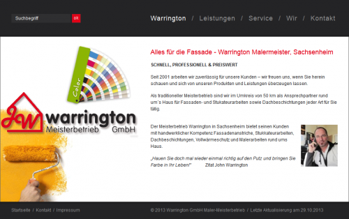 Firmenprofil von: Warrington GmbH, Malermeister in Sachsenheim