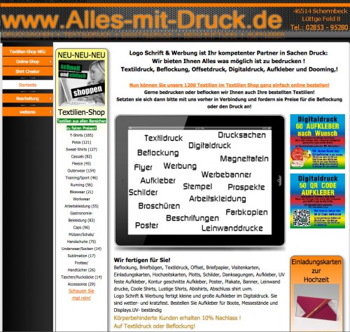 Firmenprofil von: Online T-Shirtdruck in Schermbeck:  LOGO SCHRIFT & WERBUNG