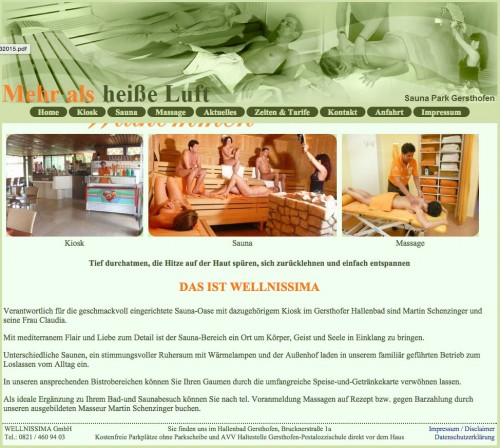 Firmenprofil von: Sauna-Oase Wellnissima in der Region Augsburg