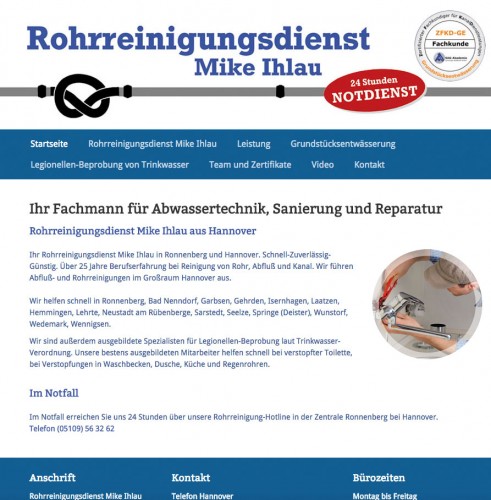 Firmenprofil von: Rohrreinigung in Garbsen: Rohrreinigungsdienst Mike Ihlau