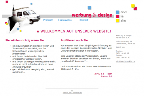 Firmenprofil von: Werbung und Design in Kiel